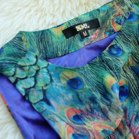 Peacock print sleeveless dress - Picture 9 of 10